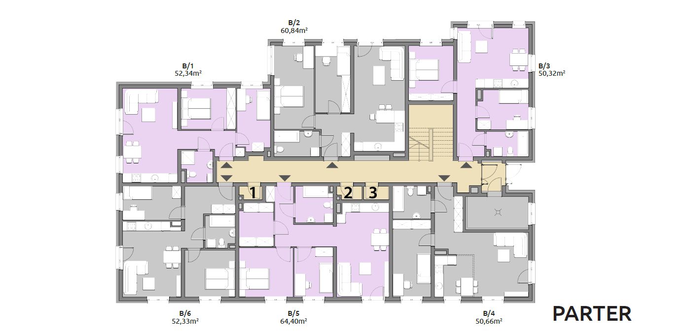 Mieszkania lawendowa - piętro 0